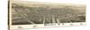 Rome, New York - Panoramic Map-Lantern Press-Stretched Canvas