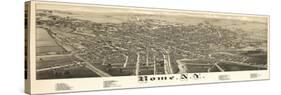 Rome, New York - Panoramic Map-Lantern Press-Stretched Canvas