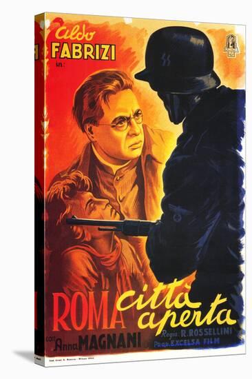 Rome, Open City, (AKA Open City, AKA Roma Citta Aperta), Italian Poster Art, 1946-null-Stretched Canvas