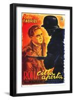 Rome, Open City, (AKA Open City, AKA Roma Citta Aperta), Italian Poster Art, 1946-null-Framed Art Print