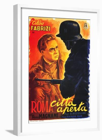 Rome, Open City, (AKA Open City, AKA Roma Citta Aperta), Italian Poster Art, 1946-null-Framed Art Print