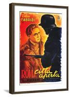 Rome, Open City, (AKA Open City, AKA Roma Citta Aperta), Italian Poster Art, 1946-null-Framed Art Print