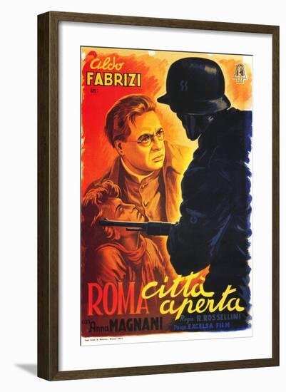 Rome, Open City, (AKA Open City, AKA Roma Citta Aperta), Italian Poster Art, 1946-null-Framed Art Print