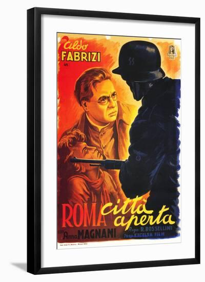 Rome, Open City, (AKA Open City, AKA Roma Citta Aperta), Italian Poster Art, 1946-null-Framed Art Print