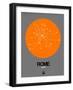 Rome Orange Subway Map-NaxArt-Framed Art Print