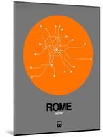 Rome Orange Subway Map-NaxArt-Mounted Art Print