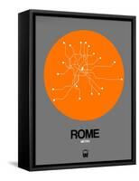 Rome Orange Subway Map-NaxArt-Framed Stretched Canvas