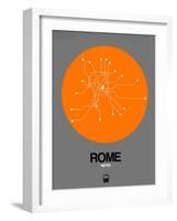 Rome Orange Subway Map-NaxArt-Framed Art Print