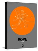 Rome Orange Subway Map-NaxArt-Stretched Canvas