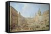 Rome, Piazza Navona-Gaspar van Wittel-Framed Stretched Canvas