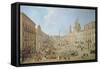 Rome, Piazza Navona-Gaspar van Wittel-Framed Stretched Canvas