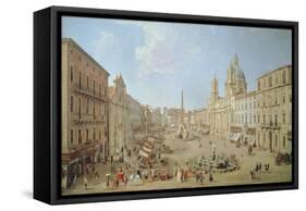 Rome, Piazza Navona-Gaspar van Wittel-Framed Stretched Canvas