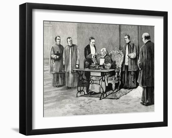 Rome. Pope Leo XIII Directs a Phonograph Message to the American Catholic People on the Occasion of-null-Framed Giclee Print