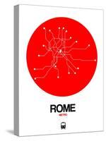 Rome Red Subway Map-NaxArt-Stretched Canvas