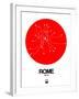 Rome Red Subway Map-NaxArt-Framed Art Print