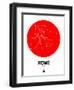 Rome Red Subway Map-NaxArt-Framed Art Print