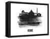 Rome Skyline Brush Stroke - Black II-NaxArt-Framed Stretched Canvas