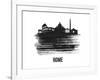 Rome Skyline Brush Stroke - Black II-NaxArt-Framed Art Print