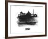 Rome Skyline Brush Stroke - Black II-NaxArt-Framed Art Print