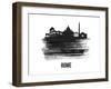 Rome Skyline Brush Stroke - Black II-NaxArt-Framed Art Print