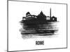 Rome Skyline Brush Stroke - Black II-NaxArt-Mounted Art Print