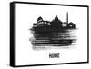 Rome Skyline Brush Stroke - Black II-NaxArt-Framed Stretched Canvas