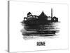 Rome Skyline Brush Stroke - Black II-NaxArt-Stretched Canvas