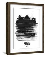 Rome Skyline Brush Stroke - Black-NaxArt-Framed Art Print