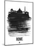 Rome Skyline Brush Stroke - Black-NaxArt-Mounted Art Print