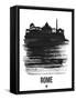 Rome Skyline Brush Stroke - Black-NaxArt-Framed Stretched Canvas