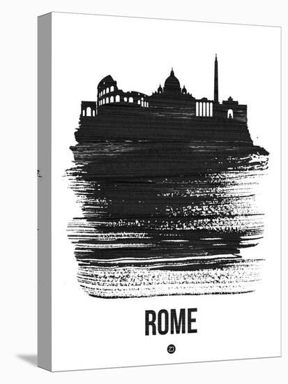 Rome Skyline Brush Stroke - Black-NaxArt-Stretched Canvas