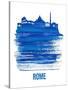 Rome Skyline Brush Stroke - Blue-NaxArt-Stretched Canvas