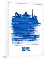 Rome Skyline Brush Stroke - Blue-NaxArt-Framed Art Print