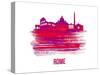 Rome Skyline Brush Stroke - Red-NaxArt-Stretched Canvas