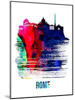 Rome Skyline Brush Stroke - Watercolor-NaxArt-Mounted Art Print