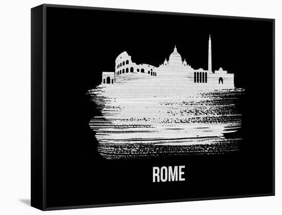 Rome Skyline Brush Stroke - White-NaxArt-Framed Stretched Canvas