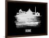 Rome Skyline Brush Stroke - White-NaxArt-Framed Art Print