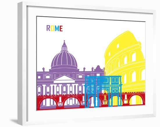 Rome Skyline Pop-paulrommer-Framed Art Print