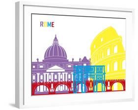 Rome Skyline Pop-paulrommer-Framed Art Print