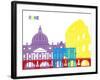 Rome Skyline Pop-paulrommer-Framed Art Print