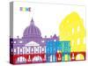 Rome Skyline Pop-paulrommer-Stretched Canvas