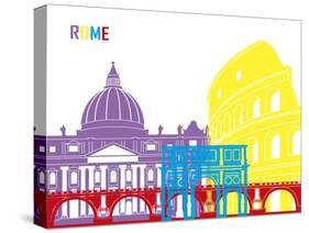 Rome Skyline Pop-paulrommer-Stretched Canvas