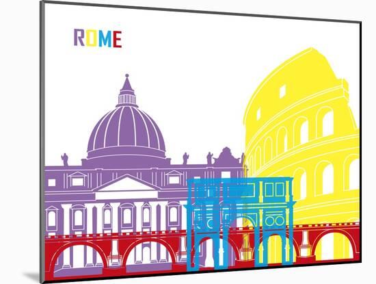 Rome Skyline Pop-paulrommer-Mounted Art Print