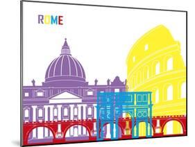 Rome Skyline Pop-paulrommer-Mounted Art Print