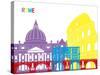 Rome Skyline Pop-paulrommer-Stretched Canvas