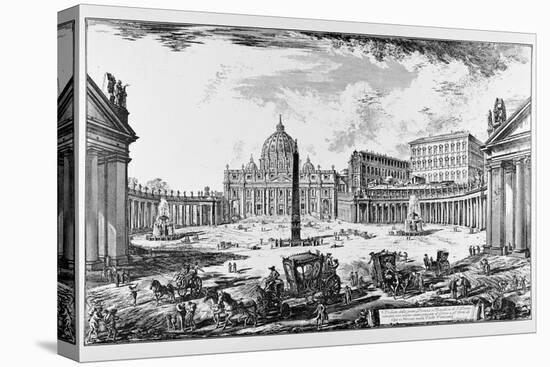 Rome, St. Peter's Square and St. Peter's Basilica, C.1747-78-Giovanni Battista Piranesi-Stretched Canvas