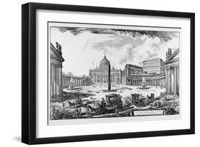 Rome, St. Peter's Square and St. Peter's Basilica, C.1747-78-Giovanni Battista Piranesi-Framed Giclee Print