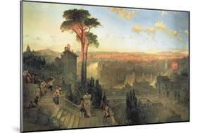 Rome, Sunset from the Convent of San Onofrio on Mount Janiculum, 1856-David Roberts-Mounted Giclee Print