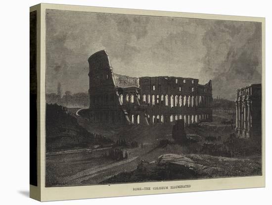 Rome, the Coliseum Illuminated-Charles Auguste Loye-Stretched Canvas