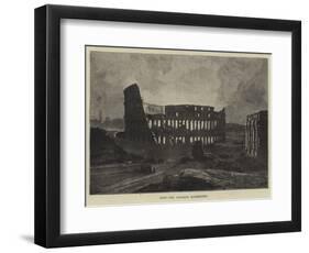 Rome, the Coliseum Illuminated-Charles Auguste Loye-Framed Premium Giclee Print